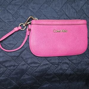 Calvin Klein hot pink wristlet